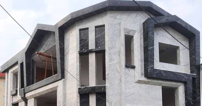 20 طرح جذاب نمای ساختمان با سرامیک طرح سنگ